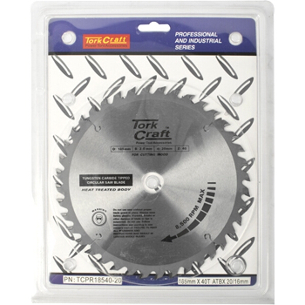 Tork Craft Blade TCT 185 X 40T 20/16 Atb Positive Professional Industrial