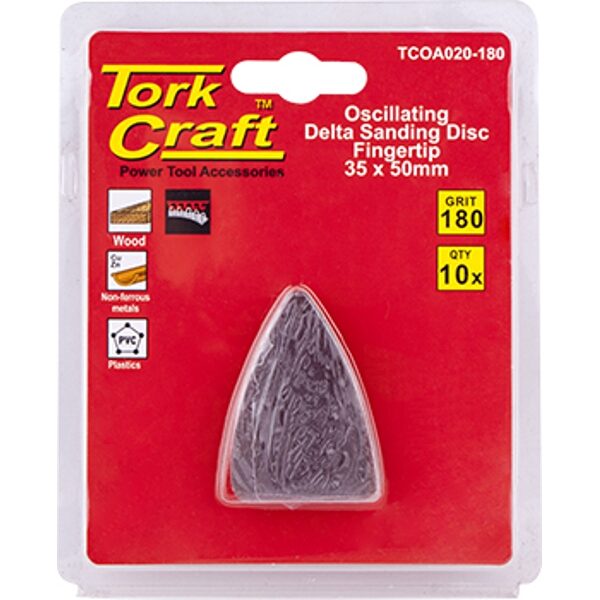 Tork Craft Oscillating Sandpaper A/O 35X50mm 10Pc Fingertip 180Grit