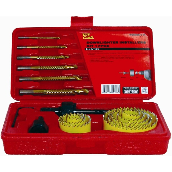 Tork Craft Downlighter Installers Kit W/Dr.Saws 17Pce