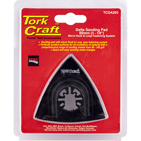 Tork Craft Quick Change Base & Arbor 80mm Delta Micro-Hook & Loop Pad