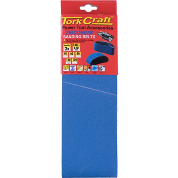 Tork Craft Sanding Belt Zirconium 100 x 610mm 100Grit 2/Pack