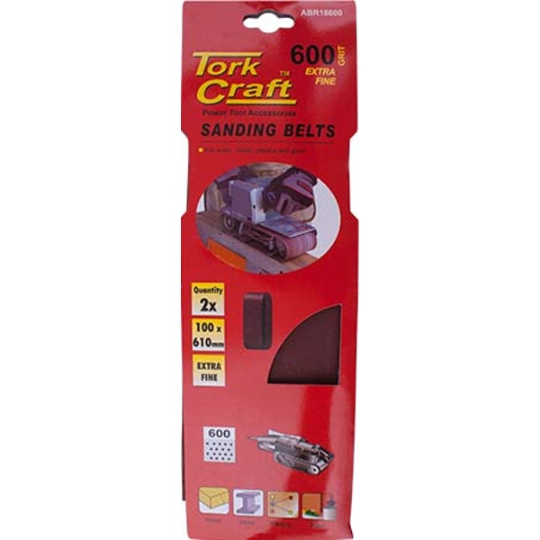 Tork Craft Sanding Belt 100 x 610mm 600Grit 2/Pack