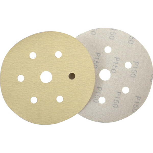 Tork Craft Gold Hook & Loop Disc (50 Pieces) 150 Grit 150mm X 6+1 Holes