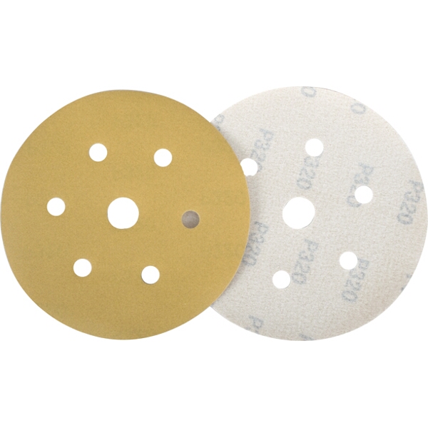 Tork Craft Gold Hook & Loop Disc (50 Pieces) 320 Grit 150mm X 6+1 Holes