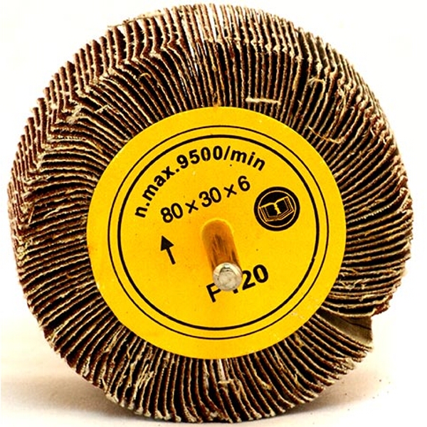 Tork Craft Flap Wheel 80 X 30 X 6mm Shaft 120 Grit Per Each (7 Per Box)
