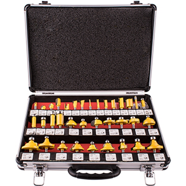 Tork Craft Router Bit Set 35Pc Aluminium Case 1/4 Shank