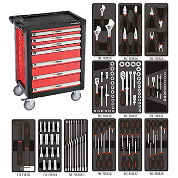 Fixman Empty 7 Drawer Roller Cabinet On Castors 958mm X 766mm X 465mm