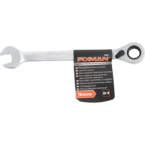 Fixman Reversible Combination Ratcheting Wrench 9mm