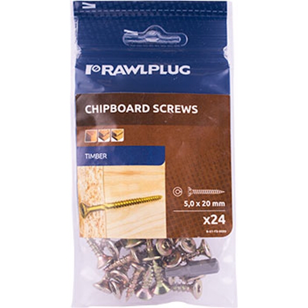 Rawlplug R-Ts Hardened Screw 5.0X20mm X24 Per Bag