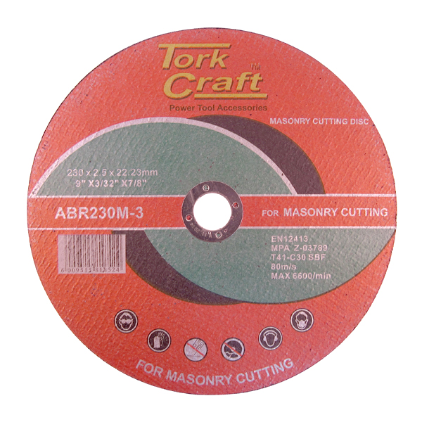 Tork Craft Cutting Disc Masonry 230 X 2.5 X 22.22mm