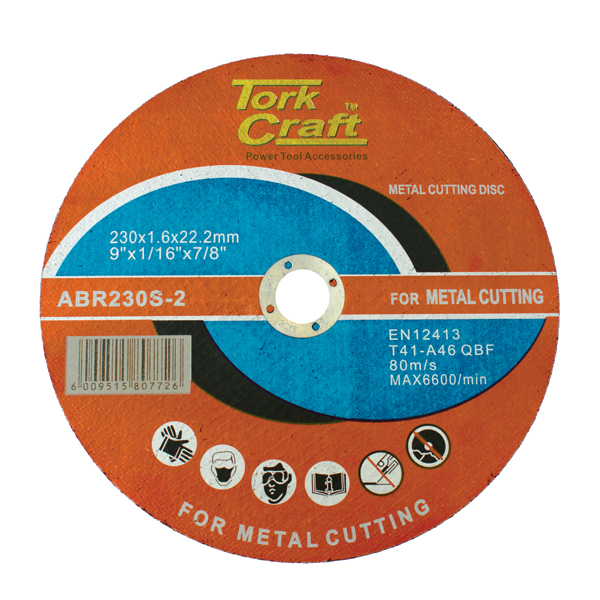 Tork Craft Cutting Disc Steel And Ss 230 X 1.6 X 22.22mm