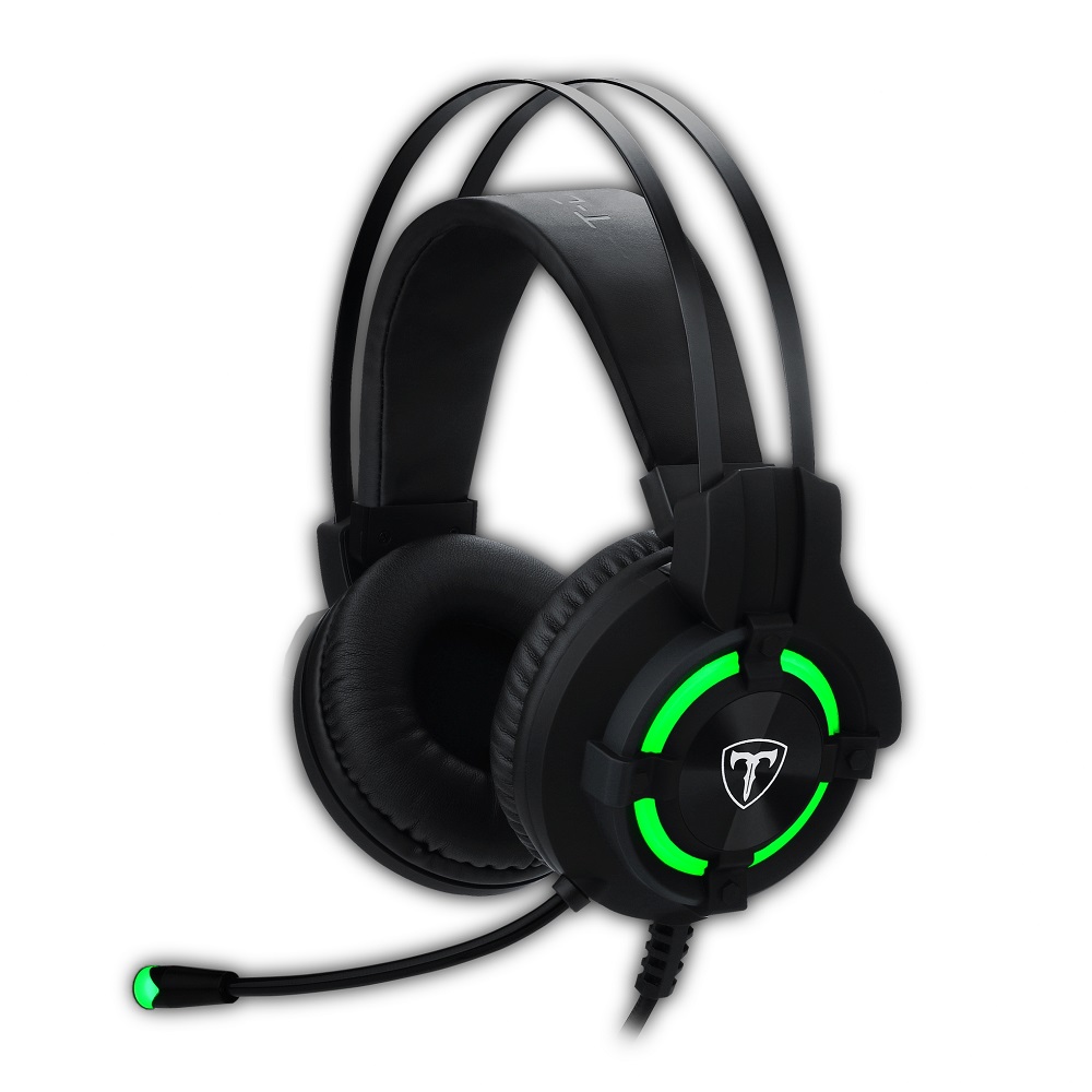 T-Dagger Andes Green Lighting Gaming Headset w/ Gooseneck Mic – Black/Green