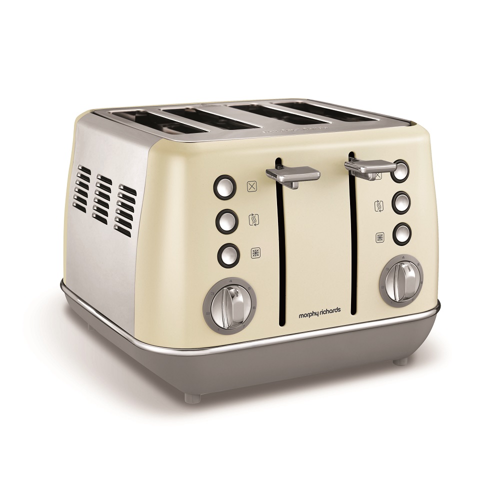 Morphy Richards – Toaster 4 Slice Stainless Steel Cream – 1800W “Evoke”