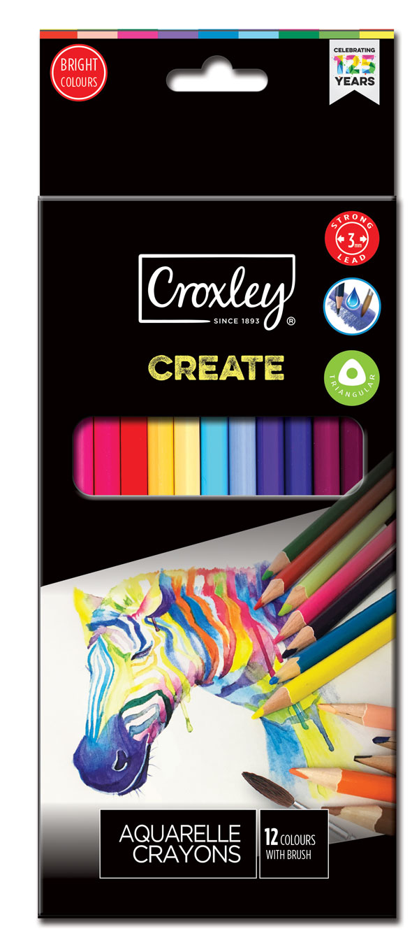 Croxley Create Aquarelle Colour Pencils 12 pack