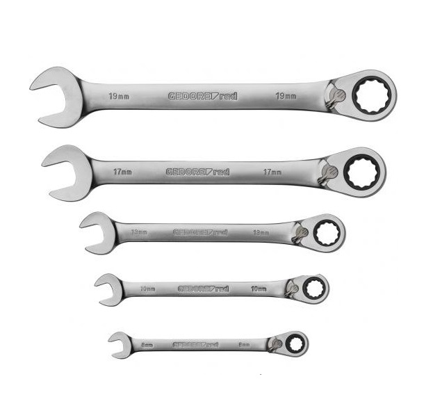 Gedore Red Combination Ratchet Spanner Set – 5 Piece
