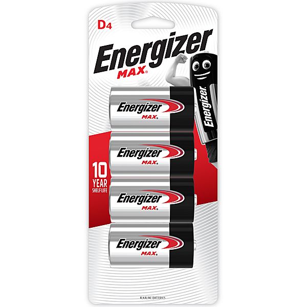 Energizer Max D – 4 Pack