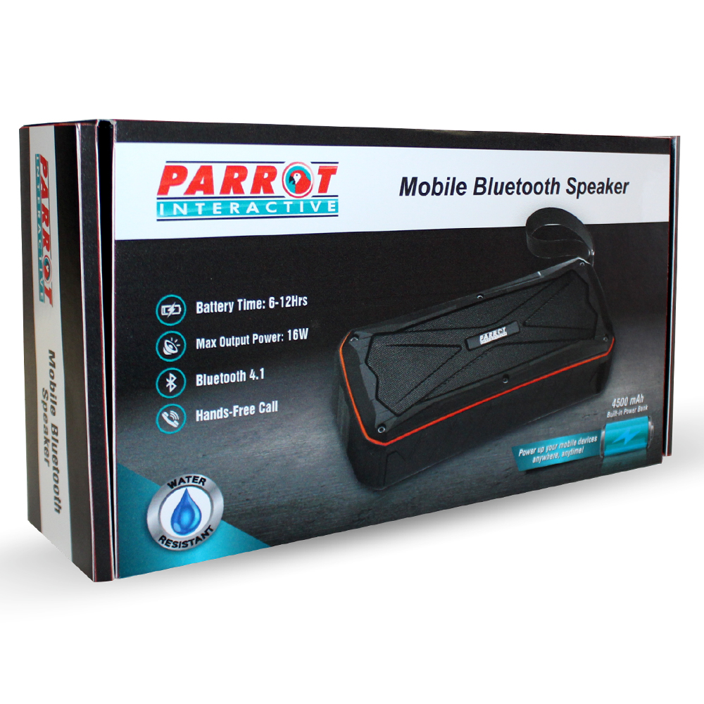 Parrot Mobile Wireless Bluetooth Speaker and Power Bank – Black