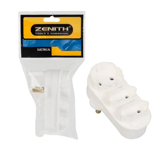 Bulk Pack x 5 Plug-adaptor Euro 1x Shuko 2×5 Amp Zenith