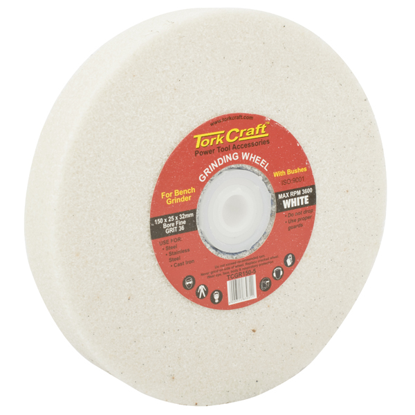 Tork Craft Grinding Wheel 150X25X32mm White Coarse 36Gr W/Bushes