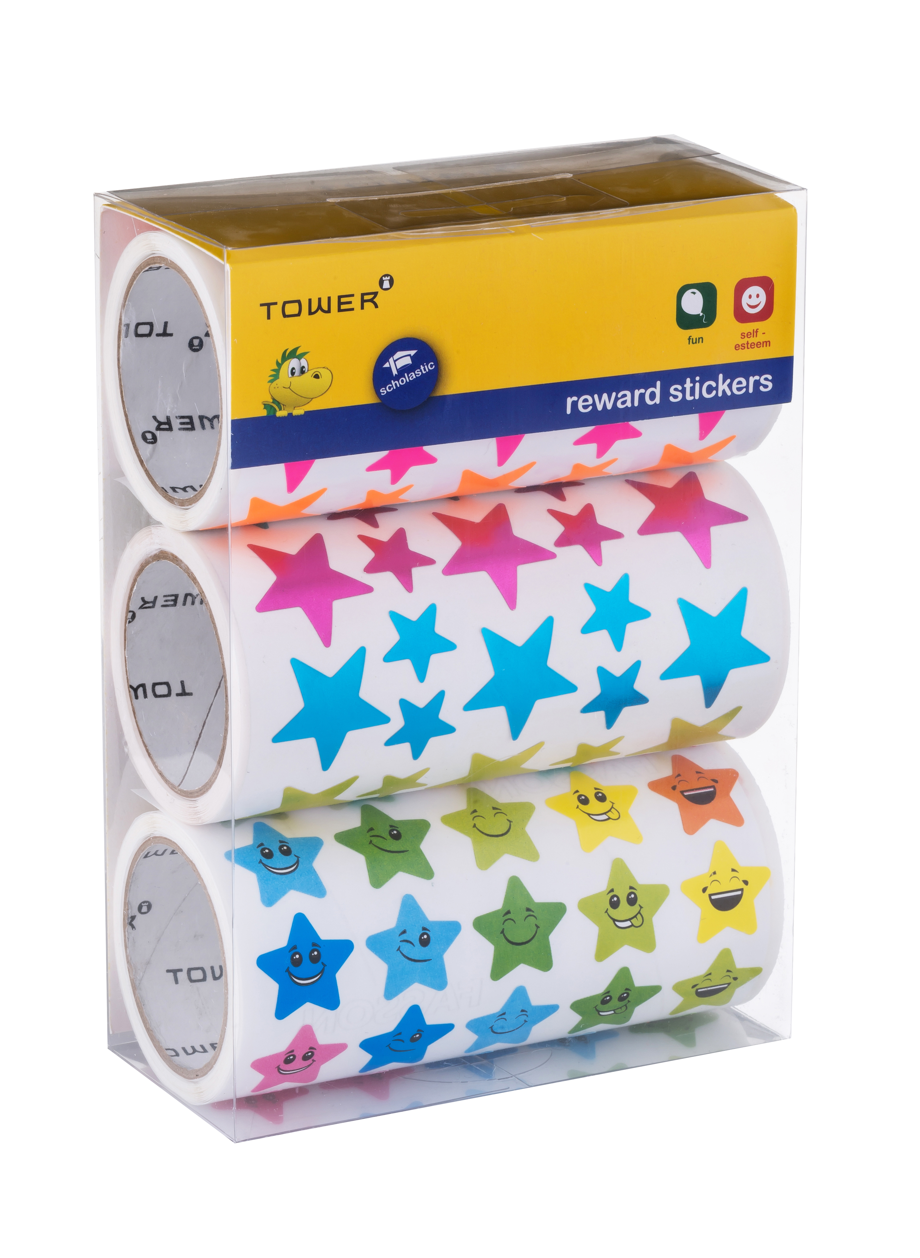 TOWER Large Colour Stars Value Pack ( Stars with Faces, Metallic and Neon/Lumo) 2400 stars
