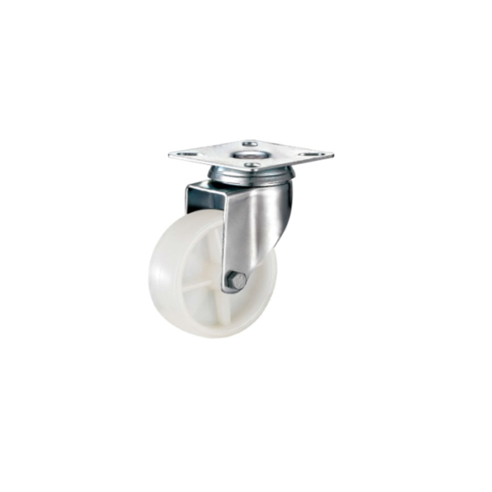 Tradequip – White Nylon Castor with Top Swivel Fixed Plate 125mm