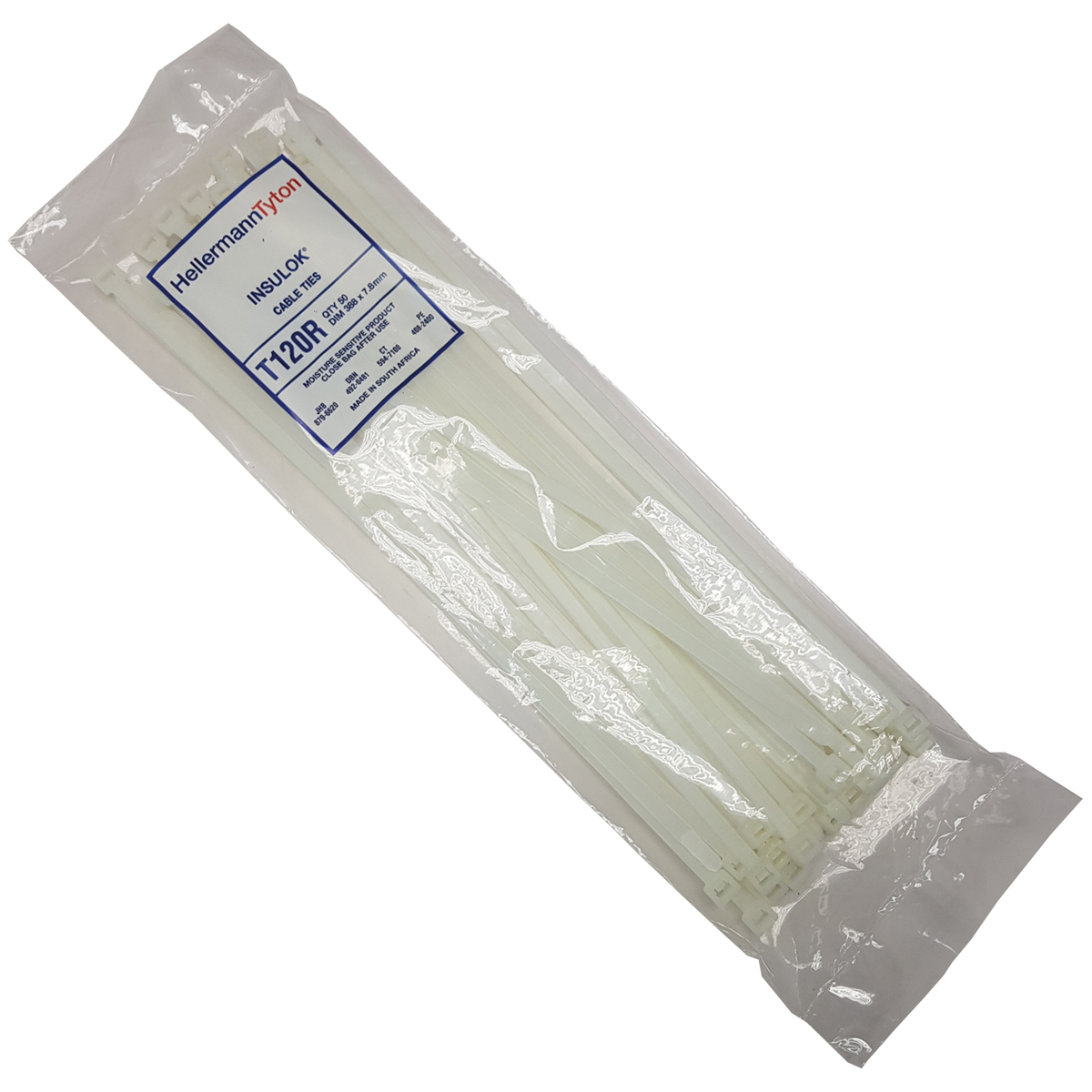 HellermannTyton 50 x Nylon Cable Ties 388mm x 7.8mm – Natural