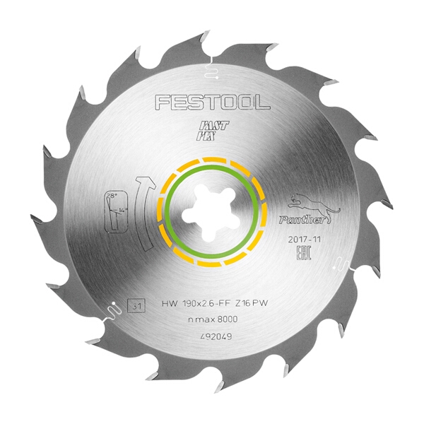 FESTOOL PANTHER SAW BLADE 190X2,6 FF PW16 492049