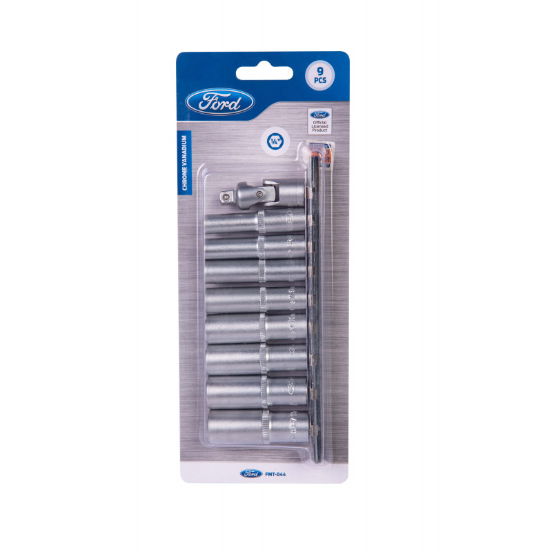 FORD TOOLS TUBE SOCKET SET 1/4″ DRIVE 9PC