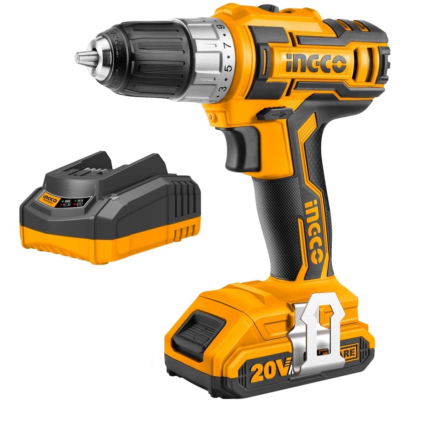 Ingco – Li-Ion Cordless Drill, Charger and Battery COMBO (20V)