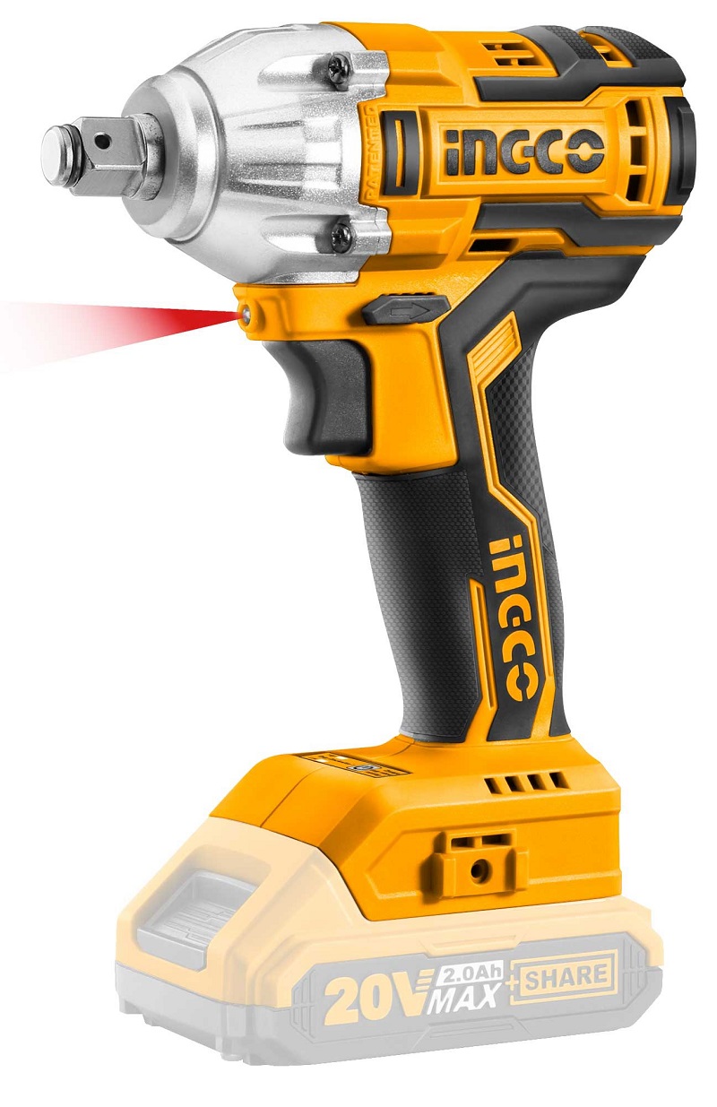 Ingco –  Li-Ion Cordless Impact Wrench – (20V- 300NM)