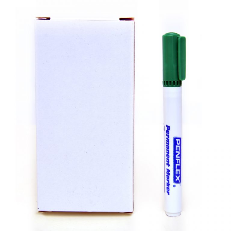 Penflex PM 13 Permanent Markers Bullet Tip Box-10 Green