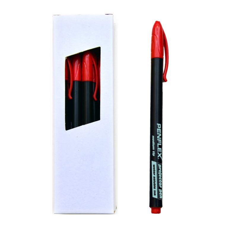 Penflex OHP Medium Point Water Soluble Box-10 Red