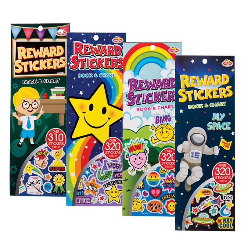 Bulk Pack x 4 Reward Sticker Book Over 320 Stickers – 6 Sheets Per Book