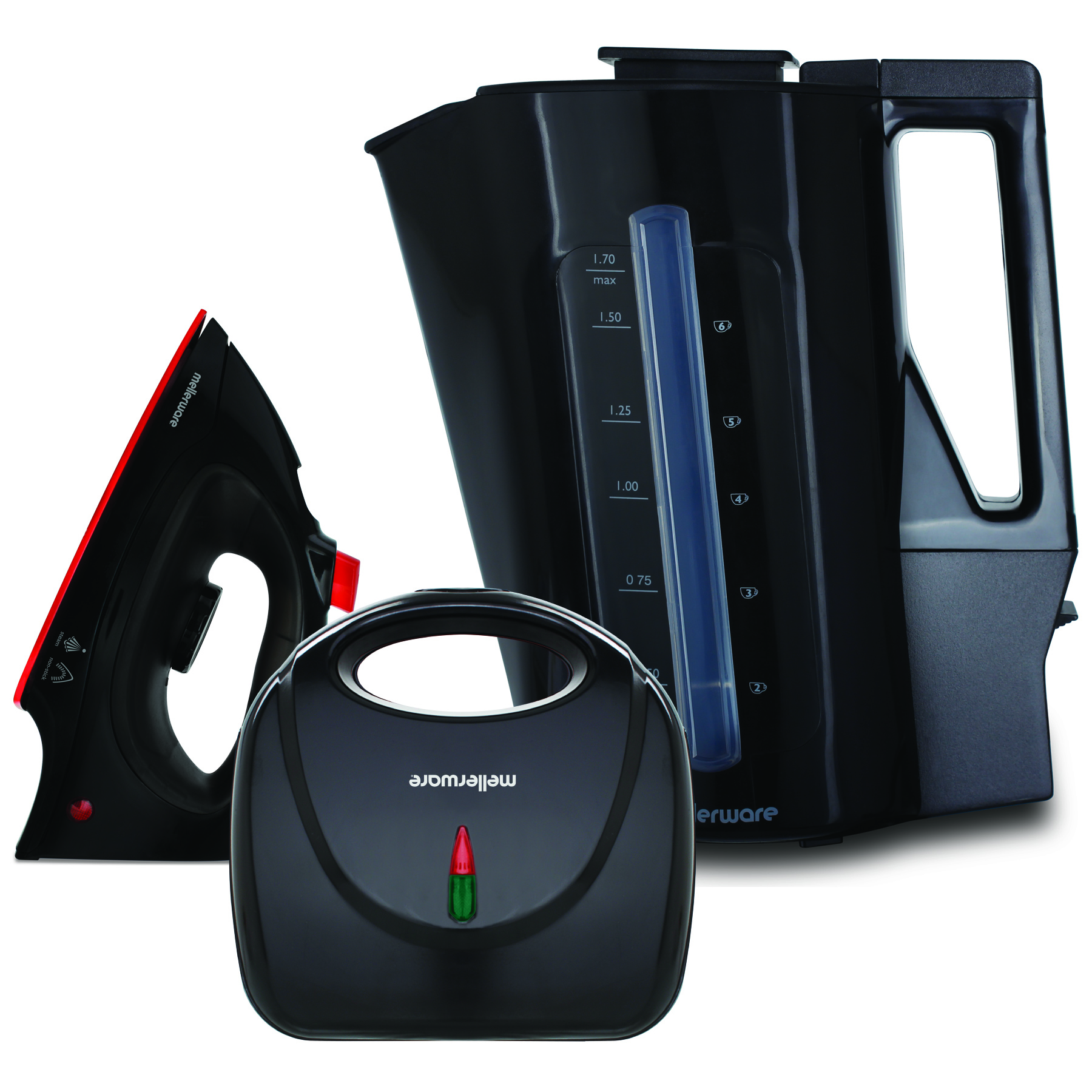 Mellerware Pack 3 Piece Kettle+Iron+Sandwich Maker
