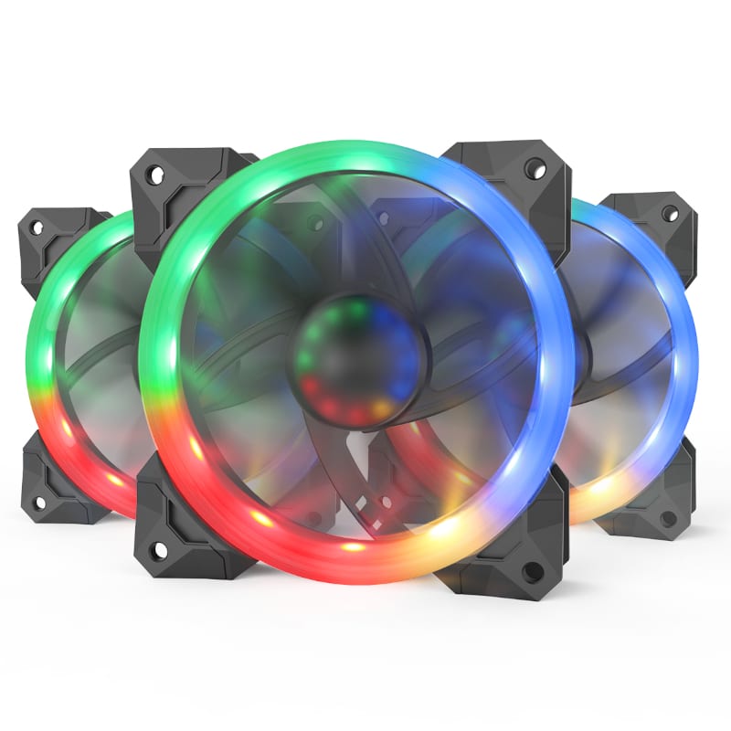 Redragon 120mm RGB LED Full Colour Fan Triple Pack & Control Box + Remote