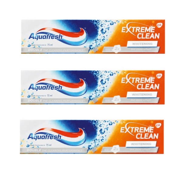 Aquafresh – Extreme Clean Fluoride Toothpaste Whitening (3 x 75ml)
