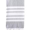 Turkish Bath / Beach Towel – Herringbone (100x180cm) – Light Grey and White Turkish Bath / Beach Towel – Herringbone (100x180cm) – Light Grey and White