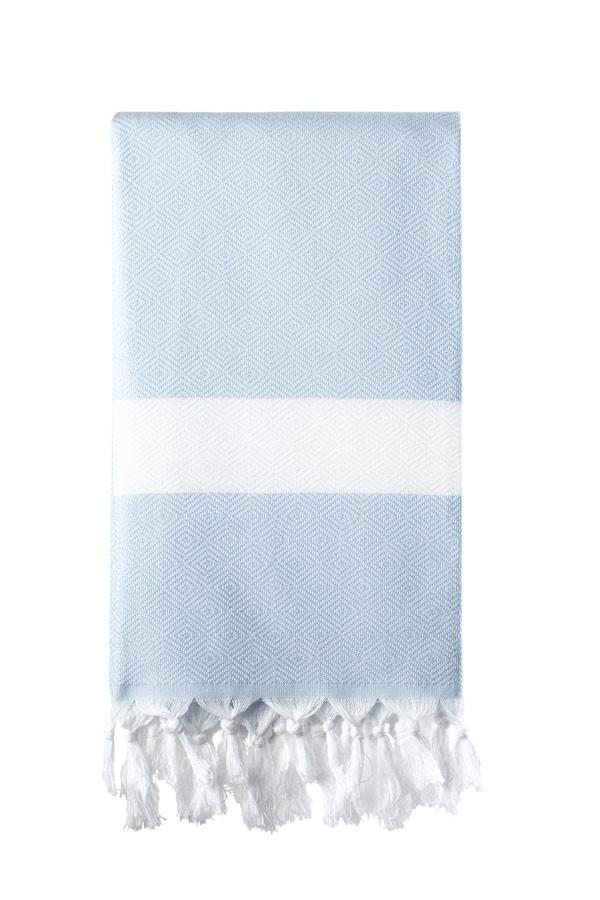 Turkish Bath / Beach Towel (100% Cotton) – Diamanta (100x180cm) – Baby Blue
