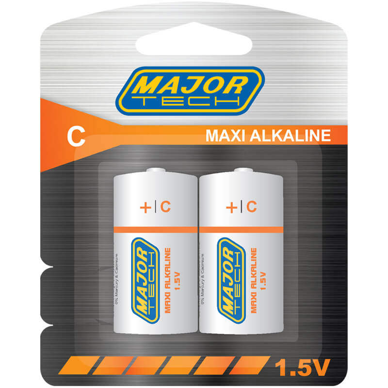 Major Tech – LR14-BP2 C Maxi Alkaline Battery (Box of 24 Batteries)