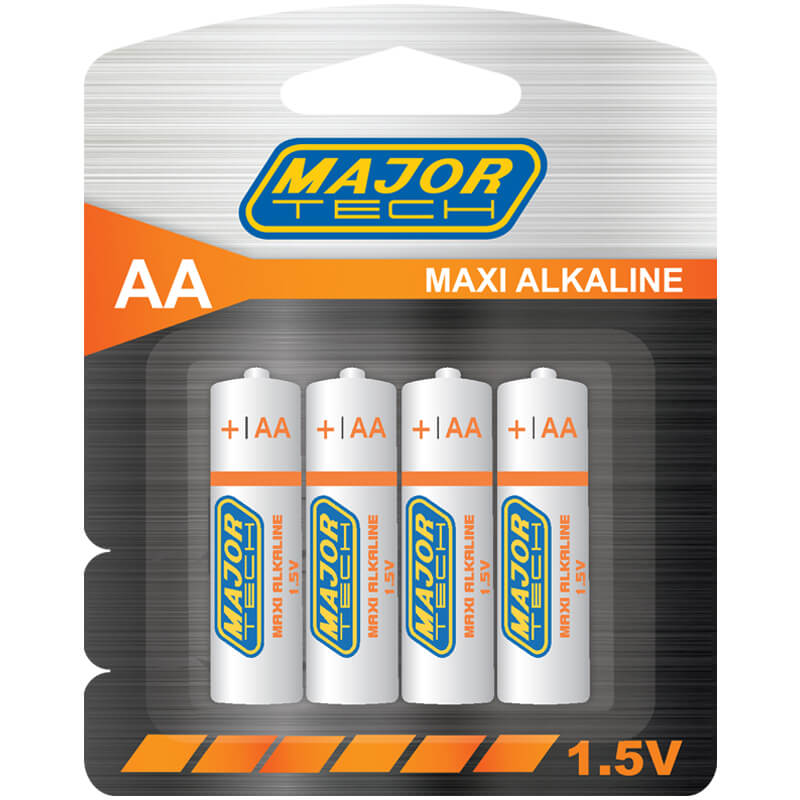 Major Tech – LR6-BP4 AA Maxi Alkaline Battery (Box of 48 Batteries)