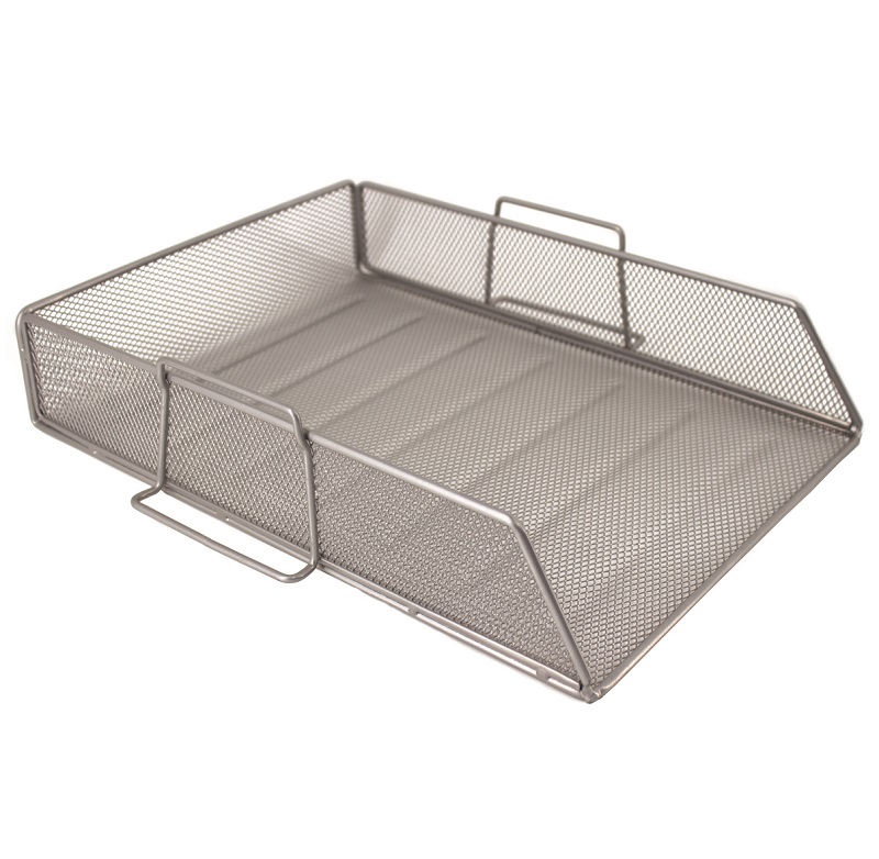 SDS M705 Wire Mesh Single Document Tray – Silver – Silver