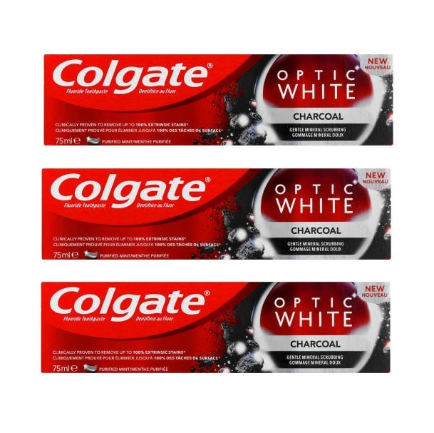 Colgate – Optic White Toothpaste Charcoal (3 x 75ml)