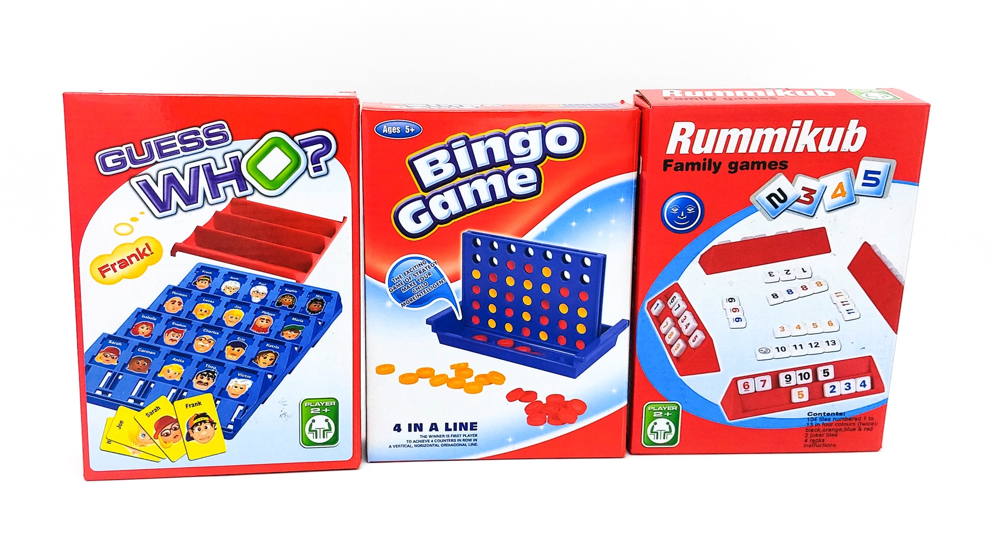 Travel Game Combo Set – Guess Who? + Bingo Game + Rumminkub