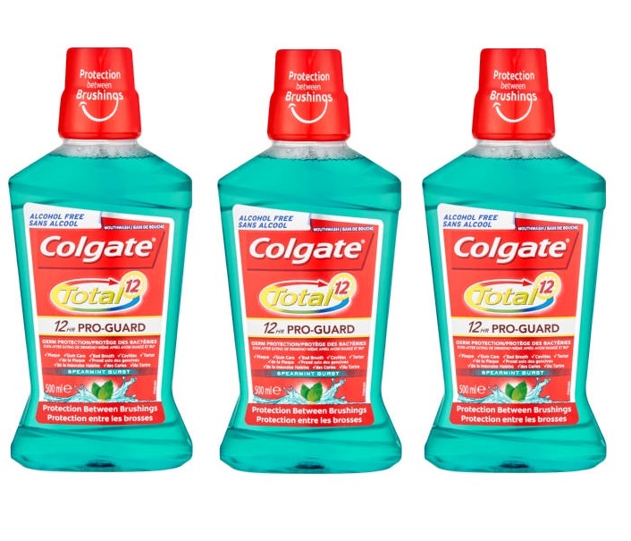 Colgate – Total 12 Pro-Guard Mouthwash – Spearmint Burst (3 x 500ml)