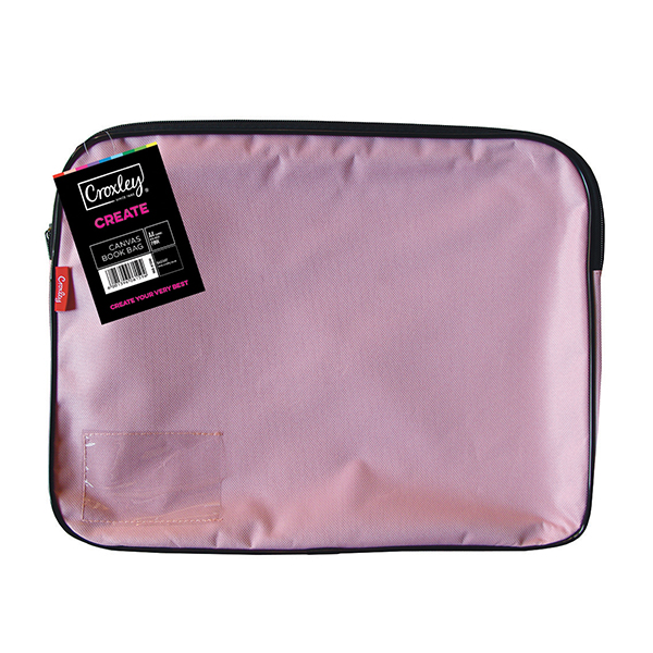 CROXLEY Canvas Gusset Book Bag Pink Pack of 6