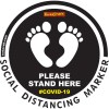 Covid 19 – 400mm Round Social Distancing Graphic – Tork Craft Black Feet Here Please Covid 19 – 400mm Round Social Distancing Graphic – Tork Craft Black Feet Here Please