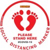 Covid 19 – 400mm Round Social Distancing Graphic – Tork Craft White Feet Here Please Covid 19 – 400mm Round Social Distancing Graphic – Tork Craft White Feet Here Please