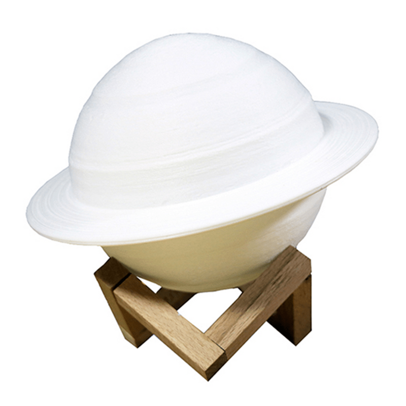 3D Planet Lamp on Wooden Stand