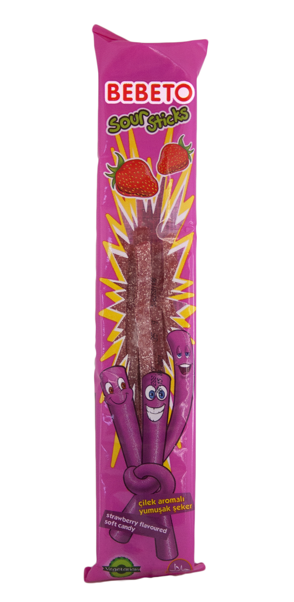 Bebeto Sour Sticks – Strawberry 24 x 35 g