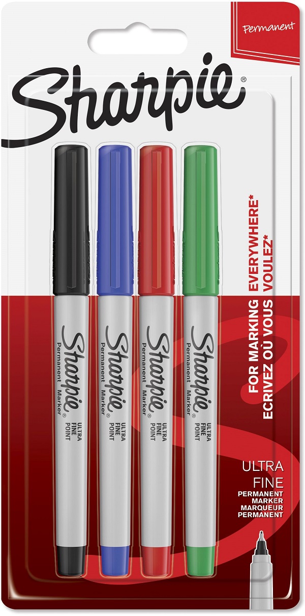Sharpie Ultra-Fine Permanent Marker assorted 4pk